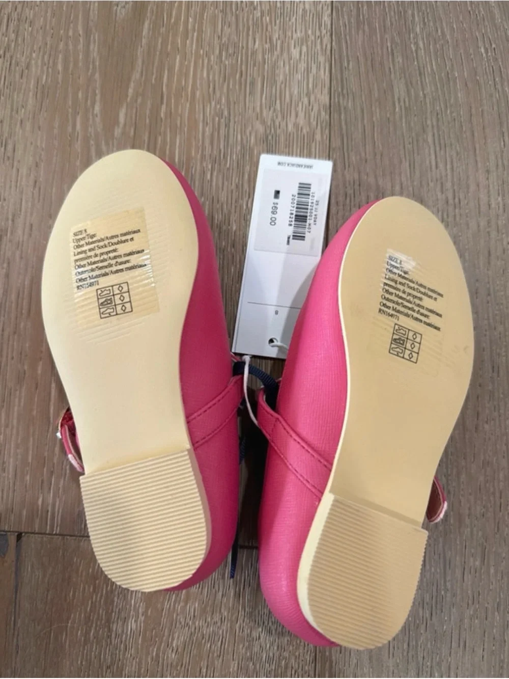 Janie & Jack Girls' Pink Pearl Strap Ballet Flats